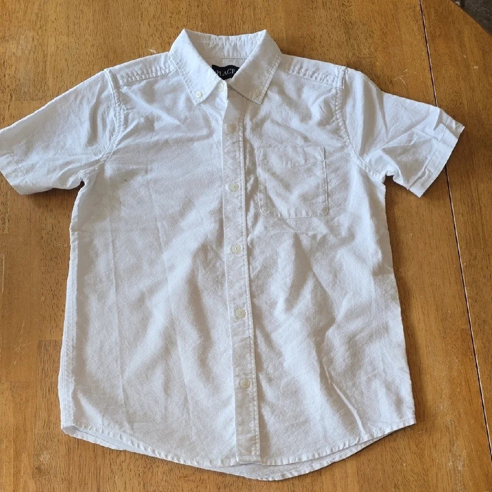 Place | Boys | White | Short-Sleeve Shirt | Button-Down | Size 10/12
